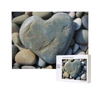 Wooden Intelligence Puzzle 52x38 CM, Heart Stone Printed Jigsaw Puzzles 500 Pieces(boxed) Education Game for Adults, Home Decoration Puzzle