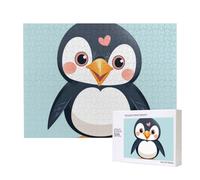 Wooden Intelligence Puzzle 52x38 CM, I Love Penguins Printed Jigsaw Puzzles 500 Pieces(boxed) Education Game for Adults, Home Decoration Puzzle