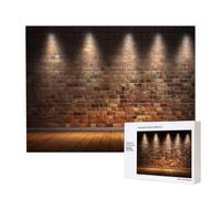 Wooden Intelligence Puzzle 52x38 CM, Lights hit the brick wall Printed Jigsaw Puzzles 500 Pieces(boxed) Education Game for Adults, Home Decoration Puzzle