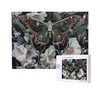 Wooden Intelligence Puzzle 52x38 CM, moth that looks like a peacock Printed Jigsaw Puzzles 500 Pieces(boxed) Education Game for Adults, Home Decoration Puzzle