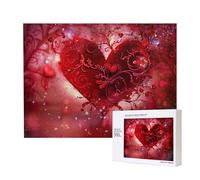 Wooden Intelligence Puzzle 52x38 CM, Romantic Heart Printed Jigsaw Puzzles 500 Pieces(boxed) Education Game for Adults, Home Decoration Puzzle
