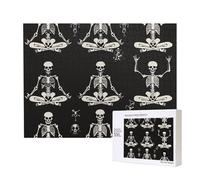 Wooden Intelligence Puzzle 52x38 CM, Skull Yoga Printed Jigsaw Puzzles 500 Pieces(boxed) Education Game for Adults, Home Decoration Puzzle