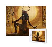 Wooden Intelligence Puzzle 52x38 CM, Sun Old Egyptian Timeless Grace Printed Jigsaw Puzzles 500 Pieces(boxed) Education Game for Adults, Home Decoration Puzzle