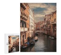 Wooden Intelligence Puzzle Jigsaw Puzzles for Adults Educational Toys Beautiful Venice Canal View Printed Educational Gift for All Ages Challenge