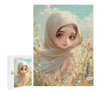 Wooden Intelligence Puzzle Jigsaw Puzzles for Adults Educational Toys Cartoon Muslim Girl Printed Educational Gift for All Ages Challenge
