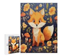 Wooden Intelligence Puzzle Jigsaw Puzzles for Adults Educational Toys Cute Animal Fox Flower Printed Educational Gift for All Ages Challenge