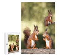 Wooden Intelligence Puzzle Jigsaw Puzzles for Adults Educational Toys Cute Squirrels Printed Educational Gift for All Ages Challenge
