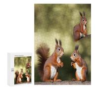 Wooden Intelligence Puzzle Jigsaw Puzzles for Adults Educational Toys Cute Squirrels Printed Educational Gift for All Ages Challenge