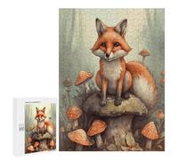 Wooden Intelligence Puzzle Jigsaw Puzzles for Adults Educational Toys Fox in The Woods Printed Educational Gift for All Ages Challenge