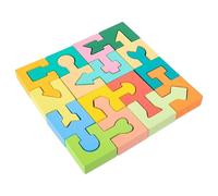 Wooden Intelligence Puzzles - With 16 Geometric Shapes, Jigsaw Brain Teaser Toy | Wooden Puzzle Blocks, 16-piece Creative Alien Puzzle Block Set, Portable Flat Puzzles
