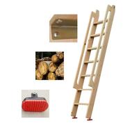 Wooden Interior Ladder for Attic/Basement Window Access - Safe 49" 59" 69" 79" with il - Sturdy Design for Loft and High Ceiling Use