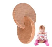 Wooden Interlocking Discs - Stop the Dangerous Playing, Beech Wood Grasping Toy for Small Hands, Gripping Development by Clamp + Rolling Action, Finishing