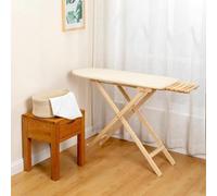 Wooden Ironing Board - Height Adjustable, Folding Design for Steam Generator, Solid Wood Table - 3 Levels