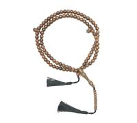 Wooden Islamic Prayer Beads - Natural Johar Tasbih 99 ct Round 8mm Beads with Black Tassels, Wood, No Gemstone