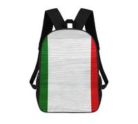 Wooden Italy Flag Printed 17 Inch Daypack Unisex Shoulder Backpacks Travel Laptop Backpack for Women Men