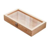 Wooden Jewellery Box - Versatile Wood Samples - Display Box Set | Attractive Wooden Butterfly Frame Case, Earrings Display Case, Collectibles Organiser, Keepsake Collector Storage Box with Lid
