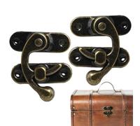 Wooden Jewelry Box Hook - Miniature HASP Latch Set, Retro Solid Brass Mounting Kit | Vintage Tutor Lock Plate Accessory, Fastening Unit