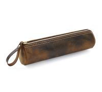 Wooden Jewelry Box Vintage Pen Pouch Leather Coin Purse Organiser Bag for Storage and Organization(Brown)