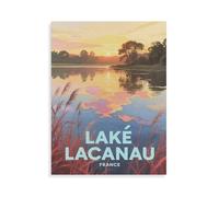Wooden Jigsaw 1000 Piece，Lake Lacanau France，Educational Toys For Adult Birthday Gift（75x50cm）-HM100