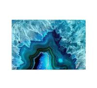 Wooden Jigsaw Puzzle 1000-Piece in Box, Bright Aqua Blue Turquoise Prints Eco-Friendly Educational Puzzle for Family Fun & Adult Relaxation, 75x50 CM