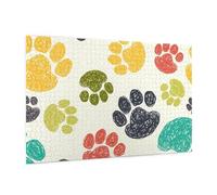 Wooden Jigsaw Puzzle 1000-Piece in Box, Cute Colorful Dog Paw Prints Eco-Friendly Educational Puzzle for Family Fun & Adult Relaxation, 75x50 CM