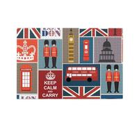 Wooden Jigsaw Puzzle 1000-Piece in Box, England Symbols Prints Eco-Friendly Educational Puzzle for Family Fun & Adult Relaxation, 75x50 CM