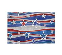 Wooden Jigsaw Puzzle 1000-Piece in Box, Patriotic Stars Strips Independence Day Prints Eco-Friendly Educational Puzzle for Family Fun & Adult Relaxation, 75x50 CM