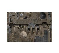 Wooden Jigsaw Puzzle 1000-Piece in Box, Steampunk Mechanical Gears Prints Eco-Friendly Educational Puzzle for Family Fun & Adult Relaxation, 75x50 CM