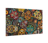 Wooden Jigsaw Puzzle 1000-Piece in Box, Sugar Skulls Print Prints Eco-Friendly Educational Puzzle for Family Fun & Adult Relaxation, 75x50 CM