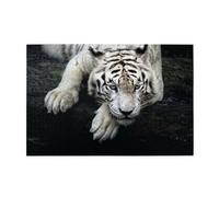 Wooden Jigsaw Puzzle 1000-Piece in Box, Tiger Lie On Rock Prints Eco-Friendly Educational Puzzle for Family Fun & Adult Relaxation, 75x50 CM