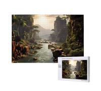 Wooden Jigsaw Puzzle 1000 Pieces â€“ Unique mountains and rivers Print for Family Leisure and Indoor Challenge Decor