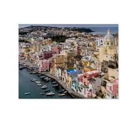 Wooden Jigsaw Puzzle 1000 Pieces,Corricella in the Bay of Naples,Adult Children Toys Decompression Game(75x50cm)-AO83