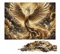 Wooden Jigsaw Puzzle 1000 Pieces for Adults, Golden Phoenix Queen Art | Adult Puzzle - activity for family time on quiet evenings.