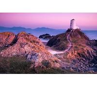 Wooden Jigsaw Puzzle 1000 Pieces, Uk Anglesey Lighthouse Sea Evening Landscape Adults Kids Puzzles Toy Games 75X50Cm