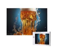 Wooden Jigsaw Puzzle 1000 Pieces - Unique Beer foam Print for Family Leisure and Indoor Challenge Decor