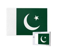 Wooden Jigsaw Puzzle 1000 Pieces - Unique Flag of Pakistan Print for Family Leisure and Indoor Challenge Decor