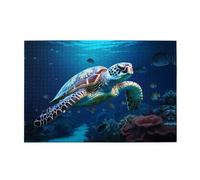 Wooden Jigsaw Puzzle 1000 Pieces WZYWHJ Aging Turtles Printed for Adults and Kids, Perfect for Family Fun, Stress Relief