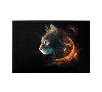 Wooden Jigsaw Puzzle 1000 Pieces WZYWHJ an Abstract cat Printed for Adults and Kids, Perfect for Family Fun, Stress Relief