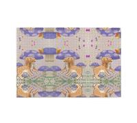 Wooden Jigsaw Puzzle 1000 Pieces WZYWHJ Cartoon Mushroom with Dog Pattern for Adults and Kids, Perfect for Family Fun, Stress Relief