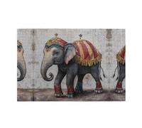 Wooden Jigsaw Puzzle 1000 Pieces WZYWHJ Circus Elephant Performing Printing for Adults and Kids, Perfect for Family Fun, Stress Relief