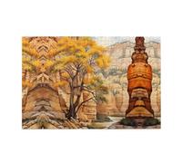 Wooden Jigsaw Puzzle 1000 Pieces WZYWHJ Maple Trees in The Canyon Printed for Adults and Kids, Perfect for Family Fun, Stress Relief