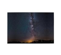 Wooden Jigsaw Puzzle 1000 Pieces WZYWHJ Shining Night Sky Printed for Adults and Kids, Perfect for Family Fun, Stress Relief