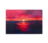 Wooden Jigsaw Puzzle 1000 Pieces WZYWHJ The Fiery Sunset Printed for Adults and Kids, Perfect for Family Fun, Stress Relief