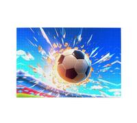 Wooden Jigsaw Puzzle 1000 Pieces WZYWHJ The Flying Soccer Ball Printed for Adults and Kids, Perfect for Family Fun, Stress Relief