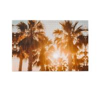Wooden Jigsaw Puzzle 1000 Pieces WZYWHJ Tropical Palm Trees Picture for Adults and Kids, Perfect for Family Fun, Stress Relief