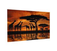 Wooden Jigsaw Puzzle 300-Piece in Box, Africa Giraffe Majestic Tree Prints Eco-Friendly Educational Puzzle for Family Fun & Adult Relaxation, 38x26 CM