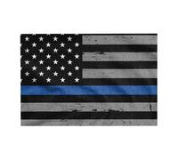 Wooden Jigsaw Puzzle 300-Piece in Box, American Thin Blue Line Flag Prints Eco-Friendly Educational Puzzle for Family Fun & Adult Relaxation, 38x26 CM