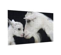 Wooden Jigsaw Puzzle 300-Piece in Box, cute goat mother Prints Eco-Friendly Educational Puzzle for Family Fun & Adult Relaxation, 38x26 CM