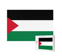 Wooden Jigsaw Puzzle 300 Pieces Exquisite Flag of the State of Palestine Print for Family Leisure and Parent-Child Interaction