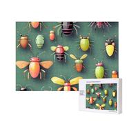 Wooden Jigsaw Puzzle 300 Pieces Exquisite Insect Atlas Print for Family Leisure and Parent-Child Interaction
